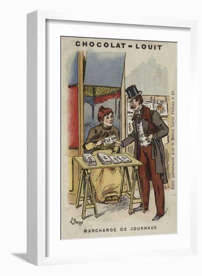 Marchande De Journaux-Louis Borgex-Framed Giclee Print