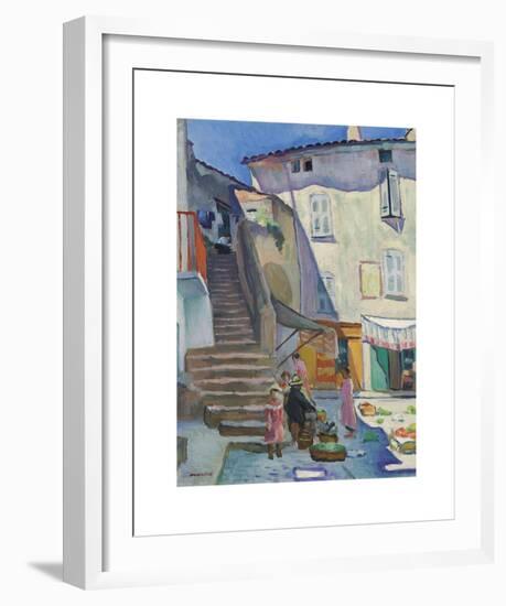 Marché à Saint-Tropez, la Place aux Herbes-Albert Marquet-Framed Premium Giclee Print