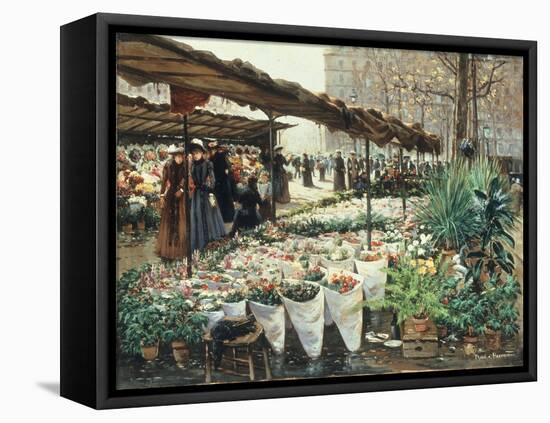 Marche aux Fleurs a La Madeleine-Theodor von Hoermann-Framed Stretched Canvas
