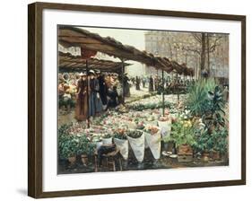 Marche aux Fleurs a La Madeleine-Theodor von Hoermann-Framed Giclee Print