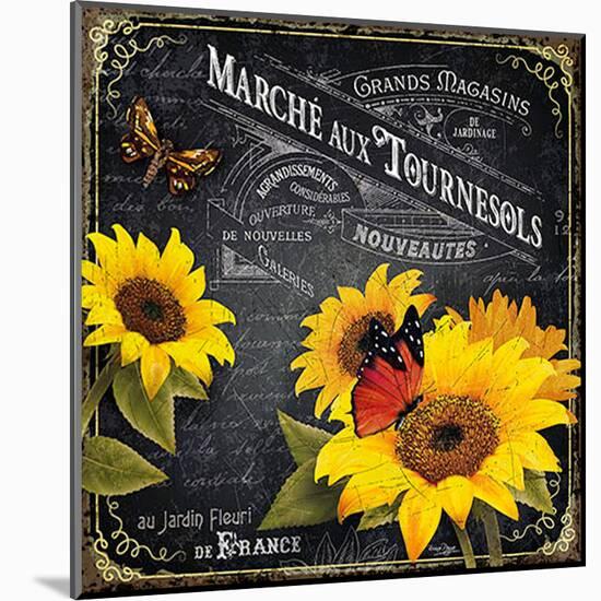 Marché aux tournesols-Bruno Pozzo-Mounted Art Print