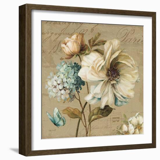 Marche de Fleurs Blue II-Lisa Audit-Framed Art Print