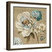 Marche de Fleurs Blue III-Lisa Audit-Framed Art Print