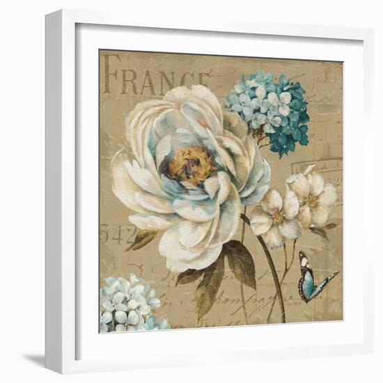 Marche de Fleurs Blue III-Lisa Audit-Framed Art Print