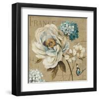 Marche de Fleurs Blue III-Lisa Audit-Framed Art Print