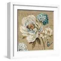 Marche de Fleurs Blue III-Lisa Audit-Framed Art Print