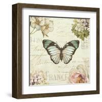 Marche de Fleurs Butterfly II-Lisa Audit-Framed Art Print