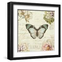 Marche de Fleurs Butterfly II-Lisa Audit-Framed Art Print