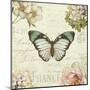 Marche de Fleurs Butterfly II-Lisa Audit-Mounted Art Print