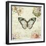 Marche de Fleurs Butterfly II-Lisa Audit-Framed Art Print