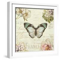 Marche de Fleurs Butterfly II-Lisa Audit-Framed Art Print