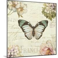 Marche de Fleurs Butterfly II-Lisa Audit-Mounted Art Print