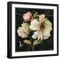 Marche de Fleurs on Black II-Lisa Audit-Framed Art Print