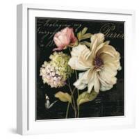 Marche de Fleurs on Black II-Lisa Audit-Framed Art Print