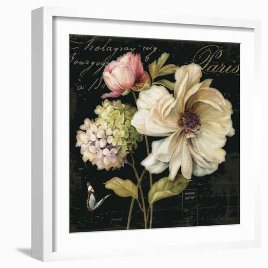 Marche de Fleurs on Black II-Lisa Audit-Framed Art Print