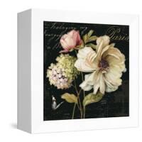 Marche de Fleurs on Black II-Lisa Audit-Framed Stretched Canvas