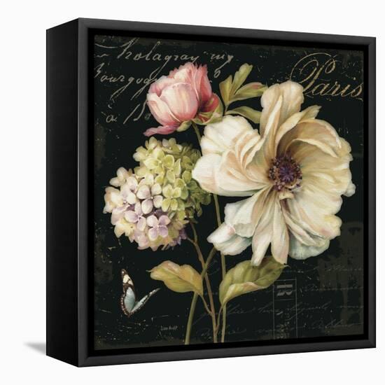 Marche de Fleurs on Black II-Lisa Audit-Framed Stretched Canvas