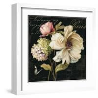 Marche de Fleurs on Black II-Lisa Audit-Framed Art Print