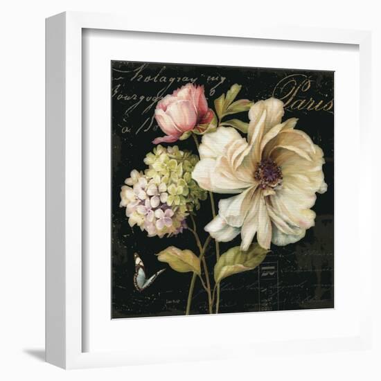 Marche de Fleurs on Black II-Lisa Audit-Framed Art Print