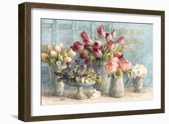 Marche des Fleurs Blue Gold-Danhui Nai-Framed Art Print