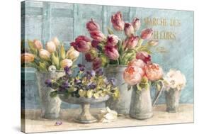 Marche des Fleurs Blue Gold-Danhui Nai-Stretched Canvas