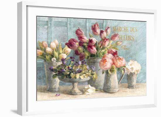 Marche des Fleurs Blue Gold-Danhui Nai-Framed Art Print