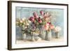 Marche des Fleurs Blue Gold-Danhui Nai-Framed Art Print