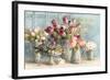 Marche des Fleurs Blue Gold-Danhui Nai-Framed Art Print