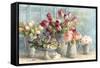 Marche des Fleurs Blue Gold-Danhui Nai-Framed Stretched Canvas