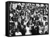 Marchers Carrying American Flags and Signs During the Walk to Freedom For Racial Equality-Francis Miller-Framed Stretched Canvas