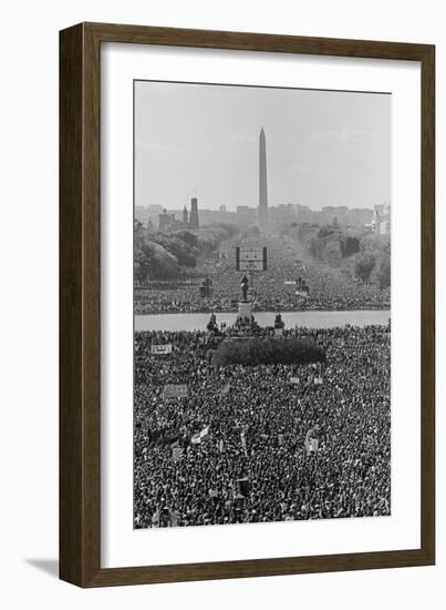 Marchers on the National Mall During the Million Man March, in View Towards the Washington Monument-null-Framed Photo