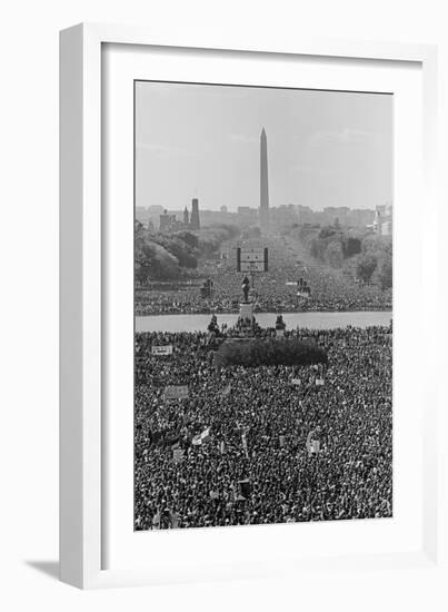 Marchers on the National Mall During the Million Man March, in View Towards the Washington Monument-null-Framed Photo