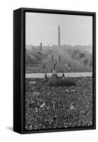 Marchers on the National Mall During the Million Man March, in View Towards the Washington Monument-null-Framed Stretched Canvas