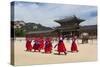 Marching Band in Bright Traditional Dress, South Korea-Eleanor Scriven-Stretched Canvas