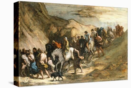 Marching Crowd-Honore Daumier-Stretched Canvas