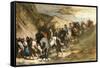Marching Crowd-Honore Daumier-Framed Stretched Canvas
