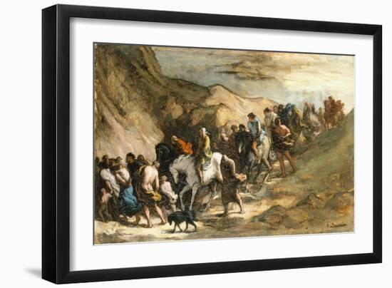 Marching Crowd-Honore Daumier-Framed Giclee Print