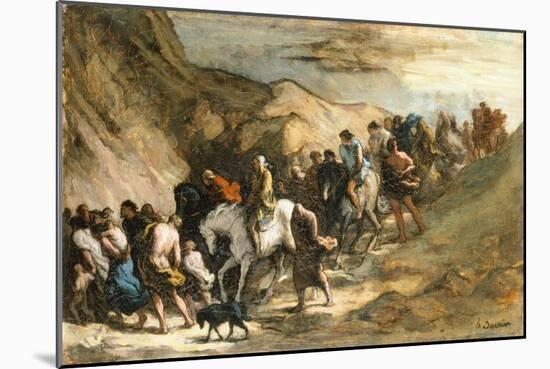 Marching Crowd-Honore Daumier-Mounted Giclee Print