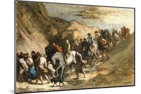 Marching Crowd-Honore Daumier-Mounted Giclee Print