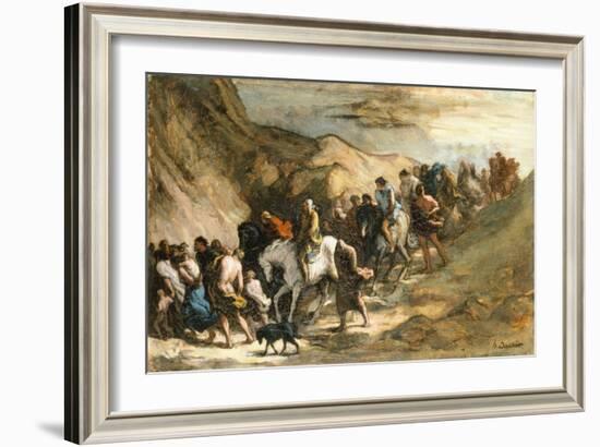 Marching Crowd-Honore Daumier-Framed Giclee Print