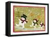 Marching Snowmen-Beverly Johnston-Framed Stretched Canvas