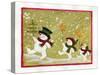 Marching Snowmen-Beverly Johnston-Stretched Canvas