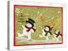 Marching Snowmen-Beverly Johnston-Stretched Canvas