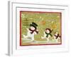 Marching Snowmen-Beverly Johnston-Framed Giclee Print