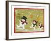 Marching Snowmen-Beverly Johnston-Framed Giclee Print