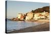 Marciana Marina at Sunset, Island of Elba, Livorno Province, Tuscany, Italy-Markus Lange-Stretched Canvas