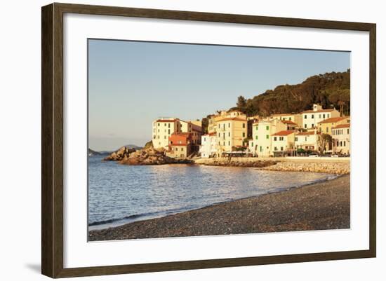 Marciana Marina at Sunset, Island of Elba, Livorno Province, Tuscany, Italy-Markus Lange-Framed Photographic Print
