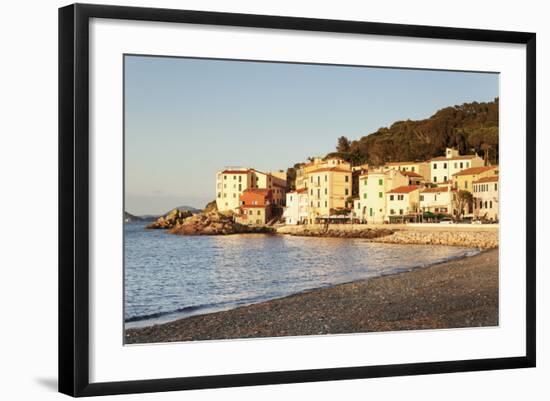 Marciana Marina at Sunset, Island of Elba, Livorno Province, Tuscany, Italy-Markus Lange-Framed Photographic Print