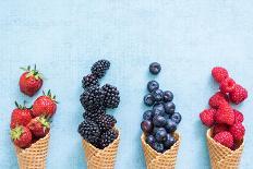 Waffle with Fresh Berries, Homemade Ice Cream Making-Marcin Jucha-Photographic Print