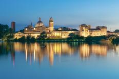 Mantova, Lombardy, Italy. Mincio's Banks with Historical Buildings at Sunset.-Marco Bottigelli-Photographic Print